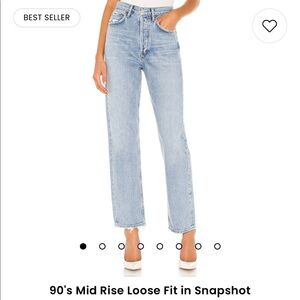 Agolde 90s button up denim jeans size 26 trendy popular from Revolve. Mom Jean